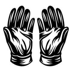Two Hands Up Illustration in a Bold Black and White Design