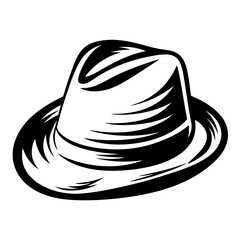 Stylized Fedora Hat in Black and White with a Classic Look