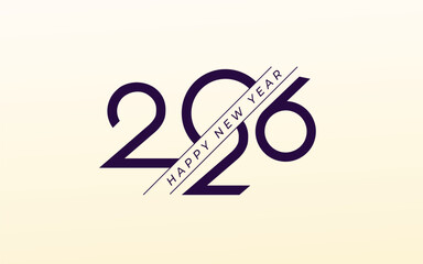 2026 typography design. Happy new year 2026 cover design with stylish and nice colors for banners, posters and greetings.
