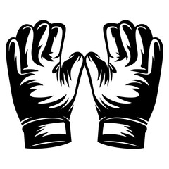 Obraz premium Stylized Black and White Boxing Gloves Illustration with Artistic Flair and Impact