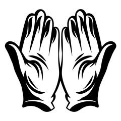 Outstretched hands in black and white, representing giving or receiving something