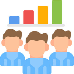 Fototapeta premium Team Performance Flat Icon