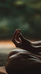 Calm hands in meditation pose