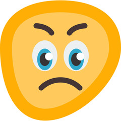 Angry Face Flat Icon