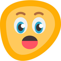Shocked Face Flat Icon