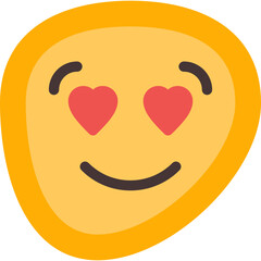 Happy Face with Hearts Flat Icon