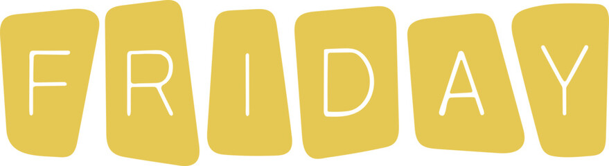 Friday gold text