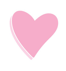 pink heart on white background