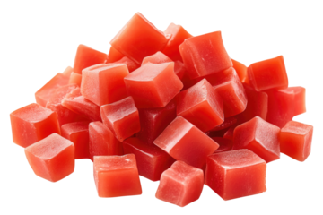Diced Tomatoes isolated on a transparent background