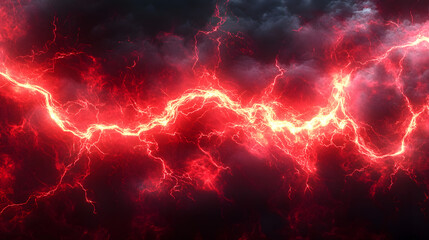 Red Lightning on a Dark Background