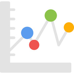 Line Graph Flat Icon