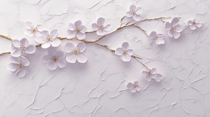 Paper Cherry Blossoms on Textured Background