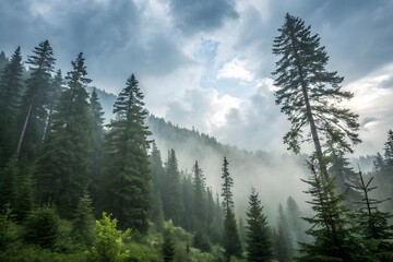 Dense Forest Landscape Photo