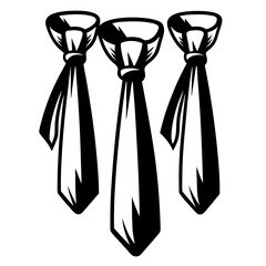 Three graphic black and white cartoon ties floating in midair together