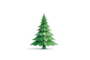 Obraz premium Festive Paper Christmas Tree Sparkling with Joyful Ornaments Winter Wonderland