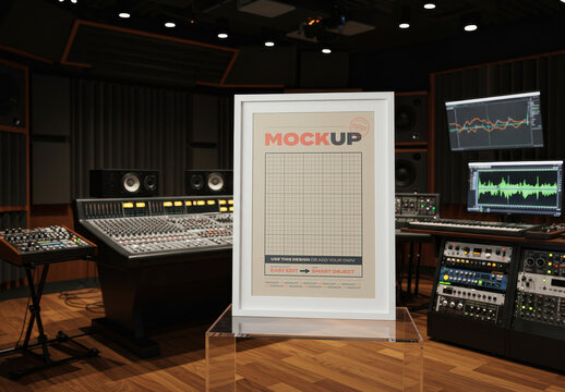 Frame Poster Mockup on Music Sound Check Studio