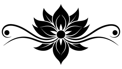 black and white flower vector in white background