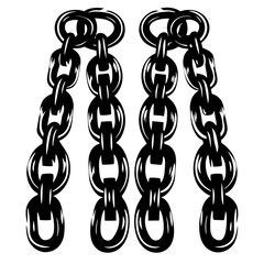 Obraz premium Black and White Vector Image of Chains, Symbolic of Strength and Bondage