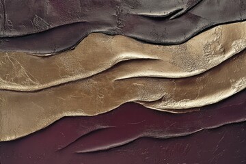 Obraz premium Abstract Texture with Flowing Waves in Earthy Tones and Metallic Finish