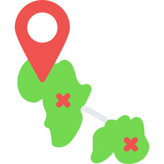Map Route Flat Icon