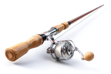Elegant Bamboo Fishing Rod and Reel Ready for a Relaxing Day of Catching Fish