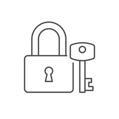 Lock and key line icon