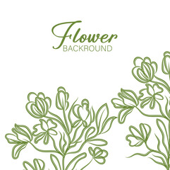 Elegant Green Line Art Flower Background for Design Projects