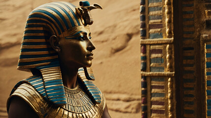 Egypt king Tutankhamen Pharoah Avatar icon, Golden Statue 