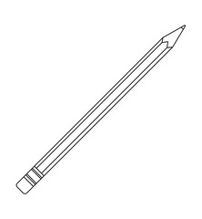 black pencil isolated on white