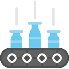 Assembly Line Flat Icon
