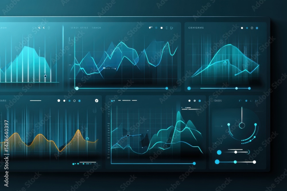 Poster modern dashboard showcasing oil analytics with clean ui design and advanced visualizations on a slee