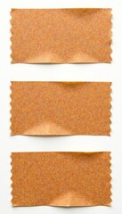 Fototapeta premium Set of three brown adhesive tape stickers for creative DIY projects and gift wrapping, sticky, scrapbooking