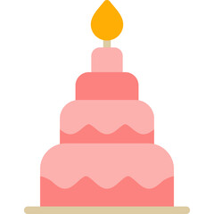 New Year Cake Flat Icon