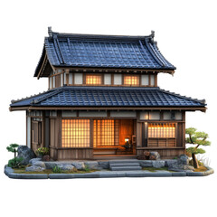 Japanese House isolated on a transparent background