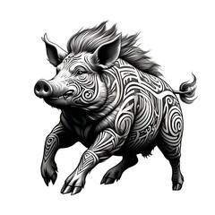 Fototapeta premium Pig vector illustration silhouette