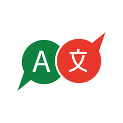 translation icon , template, flat, design, vector, illustrations, education, style, trendy, collections