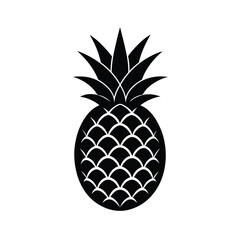 Obraz premium Pineapple Silhouette Illustration on White Background