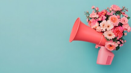 Vibrant Floral Megaphone for Creative Communication and Marketing Purposes