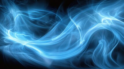 Blue, swirling wisps of energy against a dark background