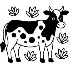 vector illustration of a cow