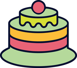 birthday cake vector illustration