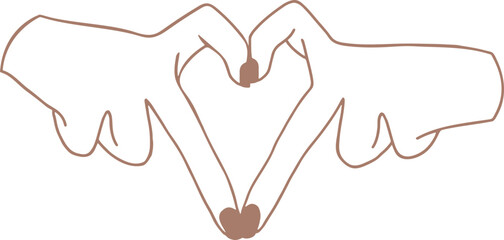 vector illustration of heart hands