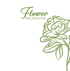 Obraz premium Elegant Green Line Art Flower Background for Design Projects