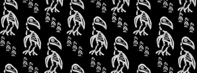 Awesome black and white bird pattern	
