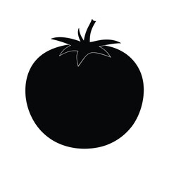 Tomato Silhouette Illustration on White Background