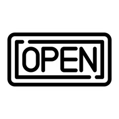 open sign line icon