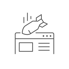 Ddos attack line outline icon