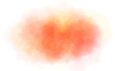 Abstract red smoke isolated on transparent white background. orange color fog clouds rising up. Colorful smoke texture. Steam, vapor, gas, fog special effect. Texture overlays. Graphic design elements