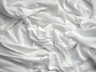 Obraz premium Draped white fabric, elegant texture, soft folds, luxury textile, background.