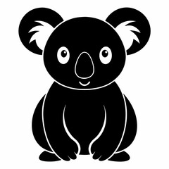 Clean Koala Silhouette Vector Graphic